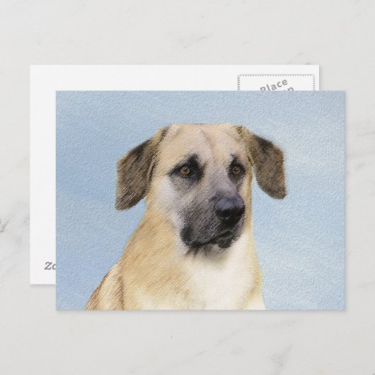 Carte Postale Chinook (Oreilles Laissées) Peinture - Art Chien o (Devant / Derrière)