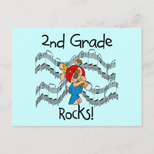 Carte Postale Chiot 2e grade Rocks T-shirts et cadeaux (Devant)