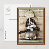 Carte postale : "Chiot, 4 semaines" (Devant / Derrière)