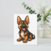 Carte Postale Chiot allemand Shepard (Debout devant)
