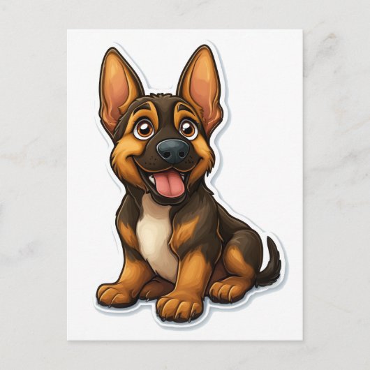 Carte Postale Chiot allemand Shepard (Devant)