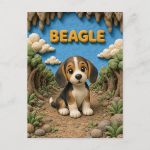 Carte Postale Chiot Beagle Mignon, Bébé Chien