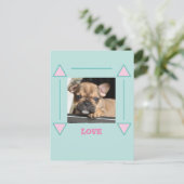 Carte Postale Chiot Bouledogue Français Love, (Debout devant)