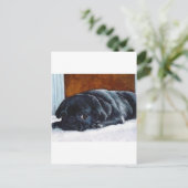 Carte Postale Chiot de Carlin noir (Debout devant)