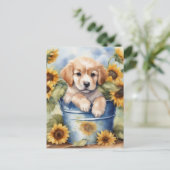 Carte Postale Chiot de tournesol (Debout devant)
