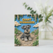 Carte Postale Chiot géant schnauzer mignon, bébé chien (Debout devant)