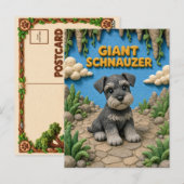Carte Postale Chiot géant schnauzer mignon, bébé chien (Devant / Derrière)