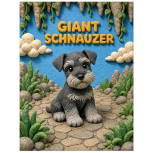 Carte Postale Chiot géant schnauzer mignon, bébé chien