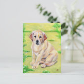 Carte Postale Chiot jaune du Labrador (Debout devant)