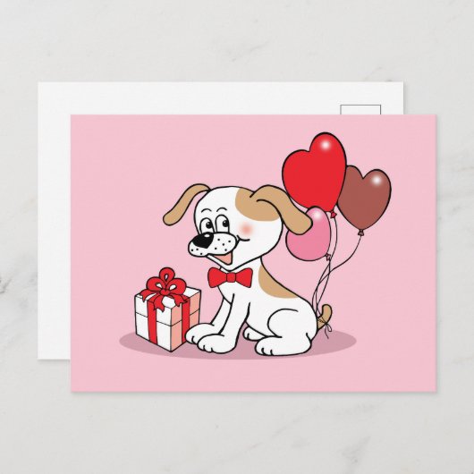 Carte Postale Chiot joyeux (Devant / Derrière)