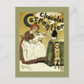 Carte Postale Chiot, Kitty et Chocolat chaud (Devant)