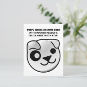 Carte Postale chiot linux aboie dans son octet (Debout devant)