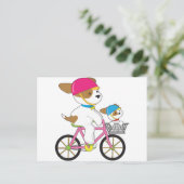 Carte Postale Chiot mignon à vélo (Debout devant)