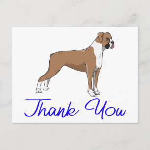 Carte Postale Chiot Mignon Dessin Animé Chien Boxer Merci