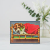 Carte Postale chiot mignon endormi (Debout devant)