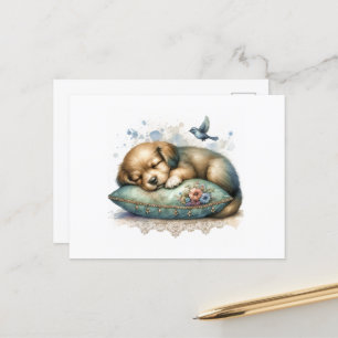 Carte Postale Chiot mignon et reposant