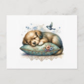 Carte Postale Chiot mignon et reposant (Devant)