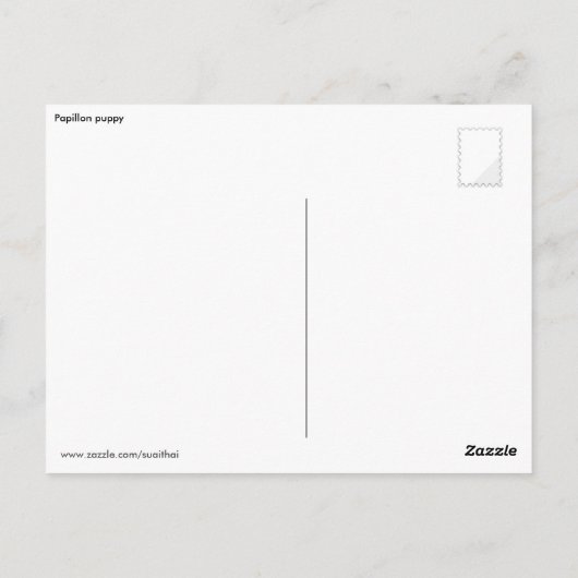 Carte Postale Chiot papillon (Dos)