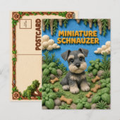 Carte Postale Chiot Schnauzer Nain Mignon, Bébé Chien (Devant / Derrière)