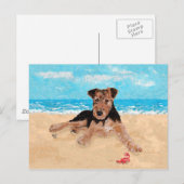 Carte Postale Chiots à la Plage (Devant / Derrière)