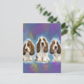 Carte Postale Chiots de Basset Hound (Debout devant)