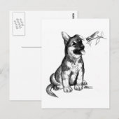 Carte Postale Chiots et criquet (Devant / Derrière)