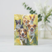 Carte Postale Chiots heureux (Debout devant)