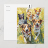 Carte Postale Chiots heureux (Devant / Derrière)