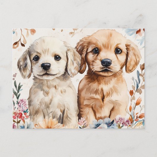 Carte Postale Chiots mignons (Devant)