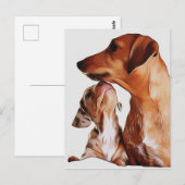 Carte Postale Chiots Teckel Saucisson 7 Semaines Anniversaire Da (Devant / Derrière)