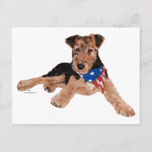 Carte Postale Chiots Terrier Patriotique