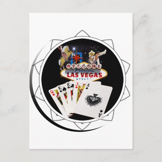 Carte Postale Chip Black Poker Affiche de bienvenue (Devant)