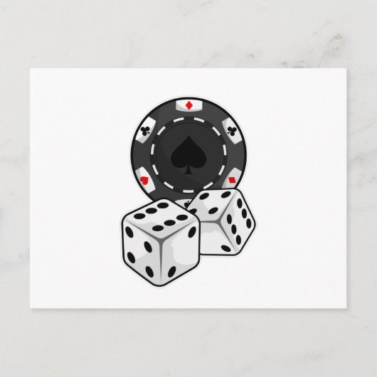 Carte Postale Chip & Dice pour Poker (Devant)