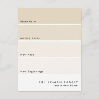 Carte Postale Chip Peint frais Moving Faire-part Beige
