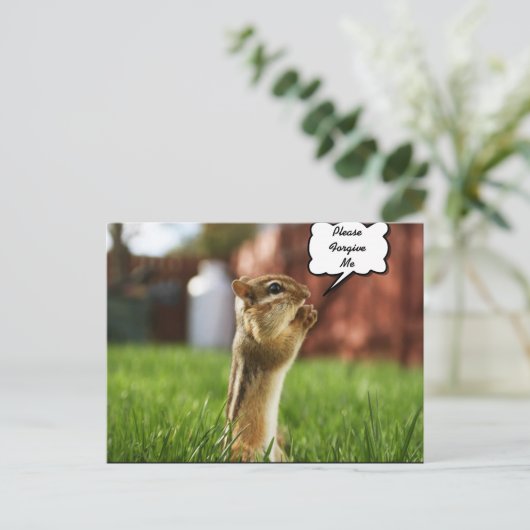 Carte Postale Chipmun prie S'Il Vous Plaît Pardonnez-Moi (Debout devant)