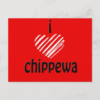 Carte Postale Chippewa du coeur (rouge, noir)