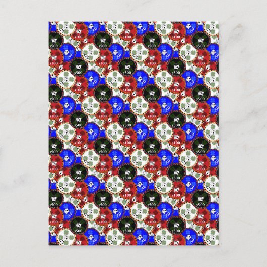 Carte Postale Chips de casino (Devant)