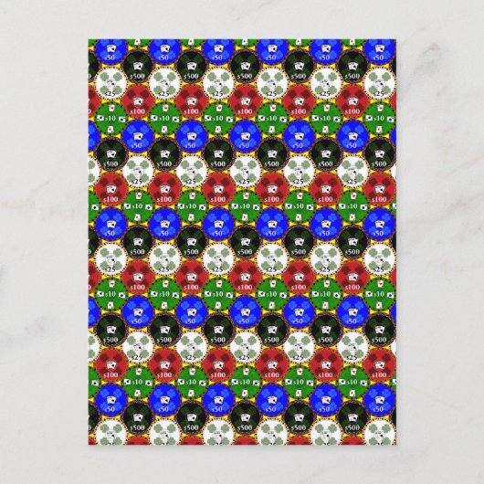 Carte Postale Chips de casino (Devant)