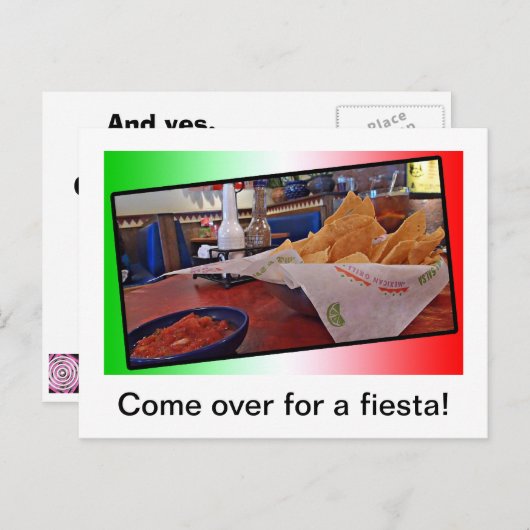 Carte postale - Chips et salsa (Devant / Derrière)