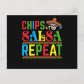 Carte Postale Chips Salsa Repeat - Funny Cinco De Mayo Mexique (Devant)