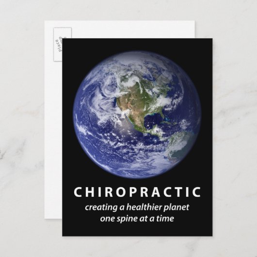 Carte Postale Chiropratique Planète Plus Saine (Devant / Derrière)