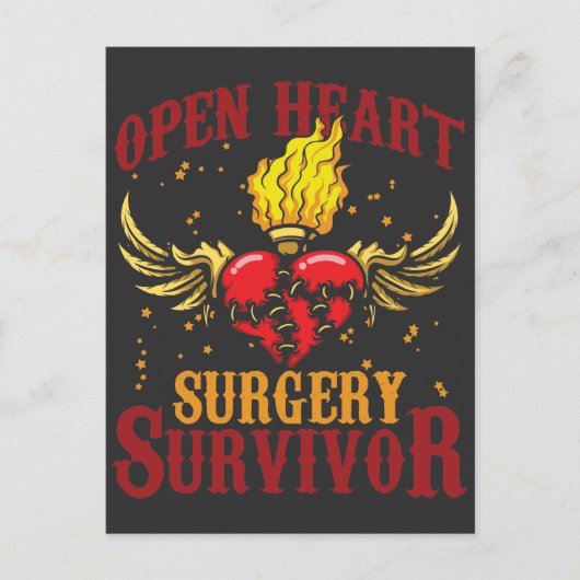Carte Postale Chirurgie cardiaque ouverte Survivor Bypass maladi (Devant)
