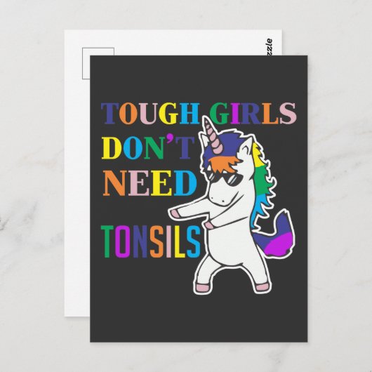 Carte Postale Chirurgie de retrait d'amygdale mignonne Fille lic (Devant / Derrière)