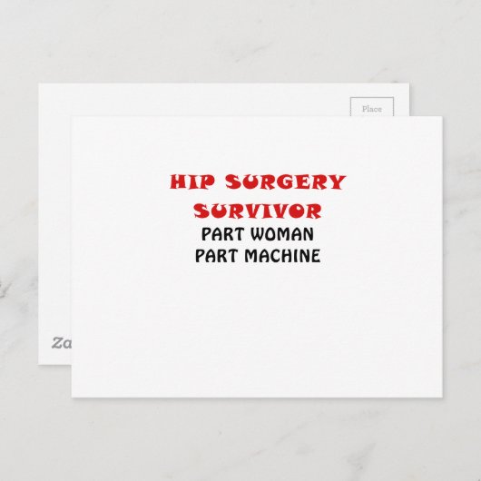 Carte Postale Chirurgie Hip Survivery Part Femme Machine (Devant / Derrière)