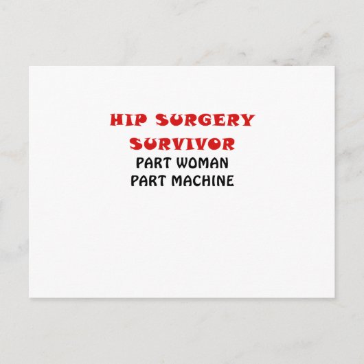 Carte Postale Chirurgie Hip Survivery Part Femme Machine (Devant)
