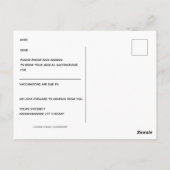 Carte Postale Chirurgie pour animaux de petite taille Rappel de (Dos)