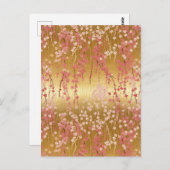 Carte Postale Chiyogami en fleurs de cerisier (Devant / Derrière)