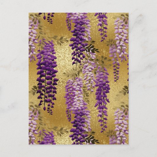 Carte Postale Chiyogami Purple Wisteria (Devant)