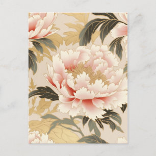 Carte Postale Chiyogami rose Peony