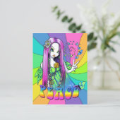 Carte postale "Chloe" Rainbow Peace Hippie (Debout devant)